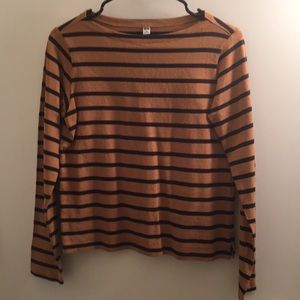 Stripe boat neck shirt